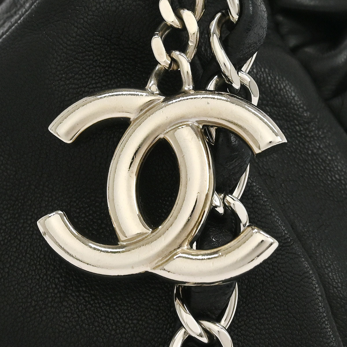 Chanel 2009-2010 Black Calfskin Sharpei Hobo 2way Shoulder Bag