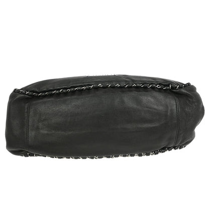 Chanel 2004-2005 Black Calfskin Around Chain Hobo Handbag