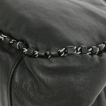 Chanel 2004-2005 Black Calfskin Around Chain Hobo Handbag