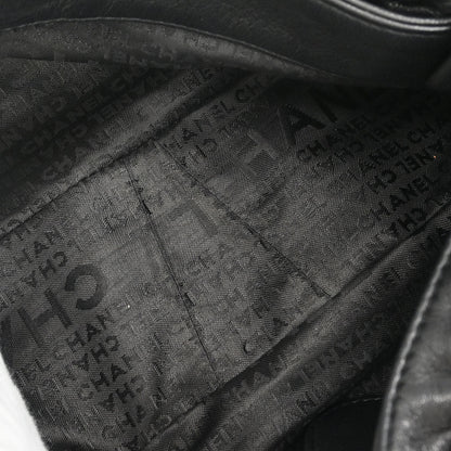 Chanel 2004-2005 Black Calfskin Around Chain Hobo Handbag