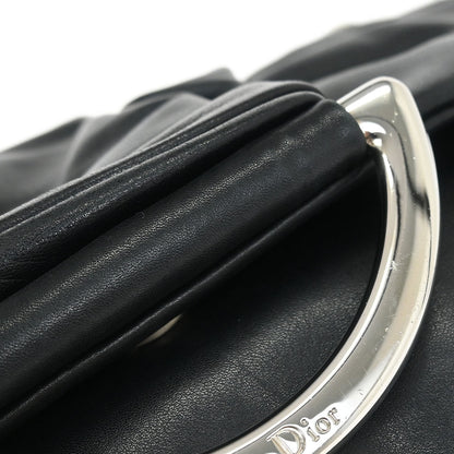 Christian Dior Black Lambskin Demi Lune Handbag
