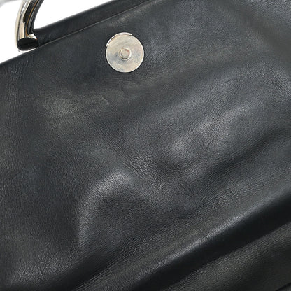 Christian Dior Black Lambskin Demi Lune Handbag