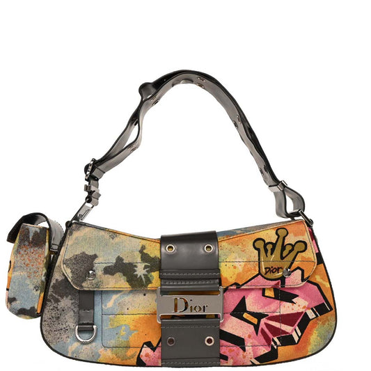 Christian Dior Pink Canvas Street Chic Columbus Shoulder Bag