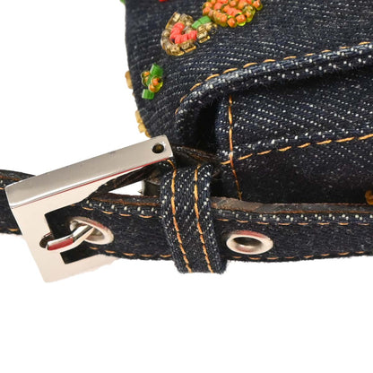 Fendi * Navy Denim Beads Baguette Handbag