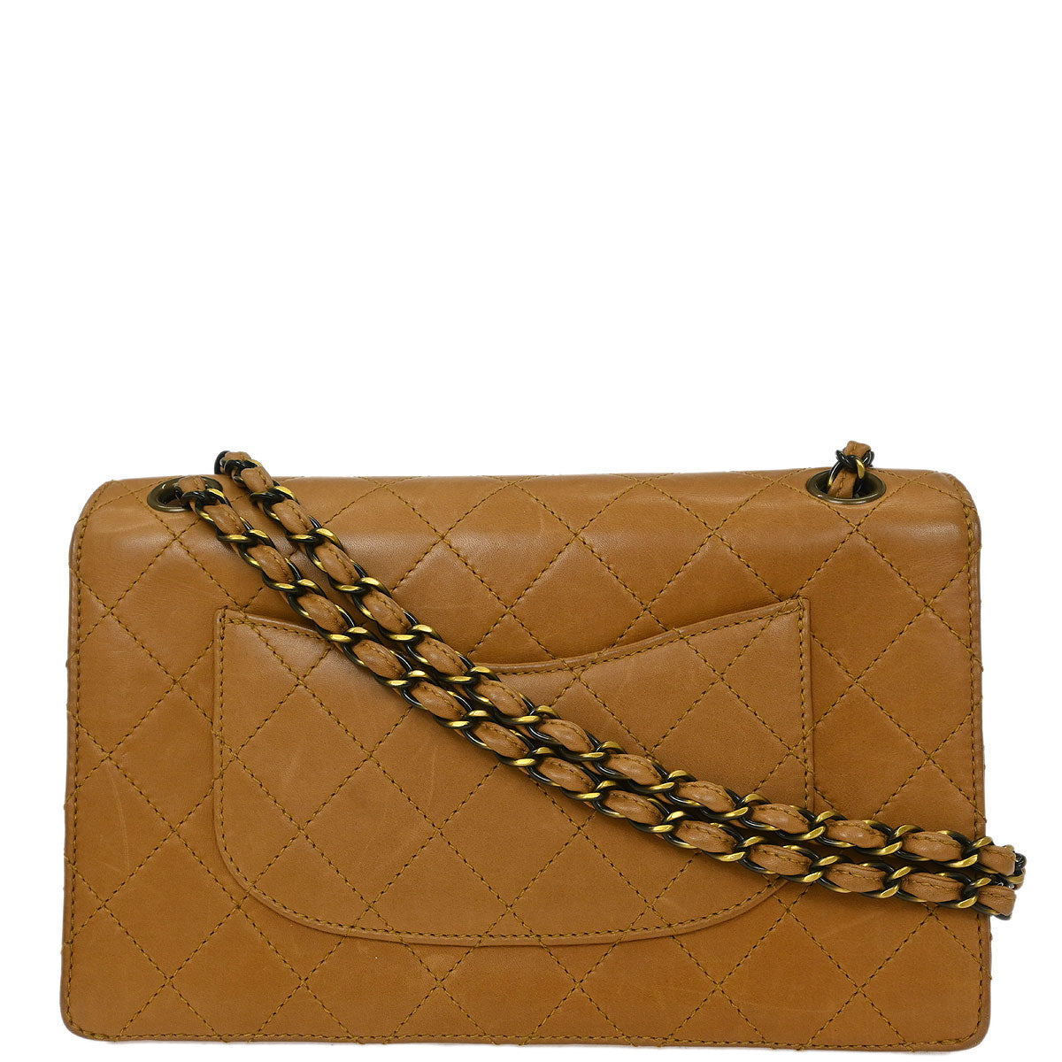 Chanel 1997-1999 Brown Calfskin Medium Single Flap Shoulder Bag