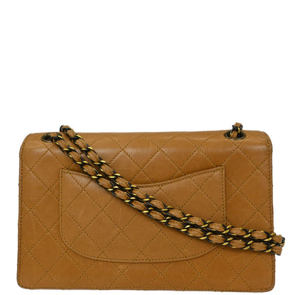 Chanel 1997-1999 Brown Calfskin Medium Single Flap Shoulder Bag