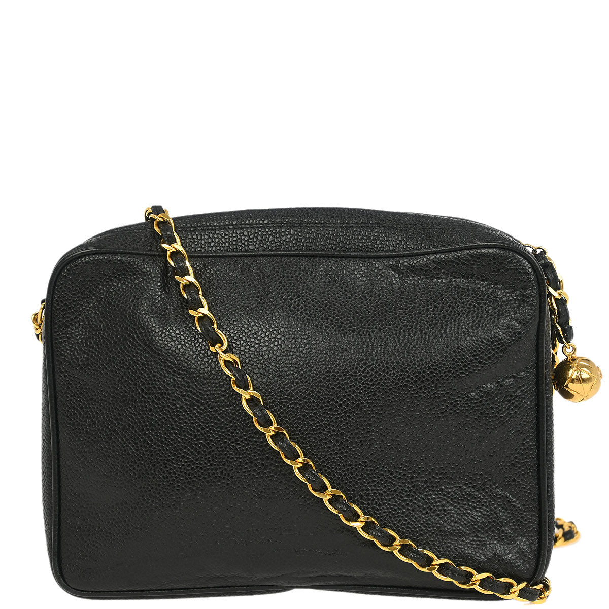 Chanel 1994-1996 Black Caviar Triple CC Camera Bag Small