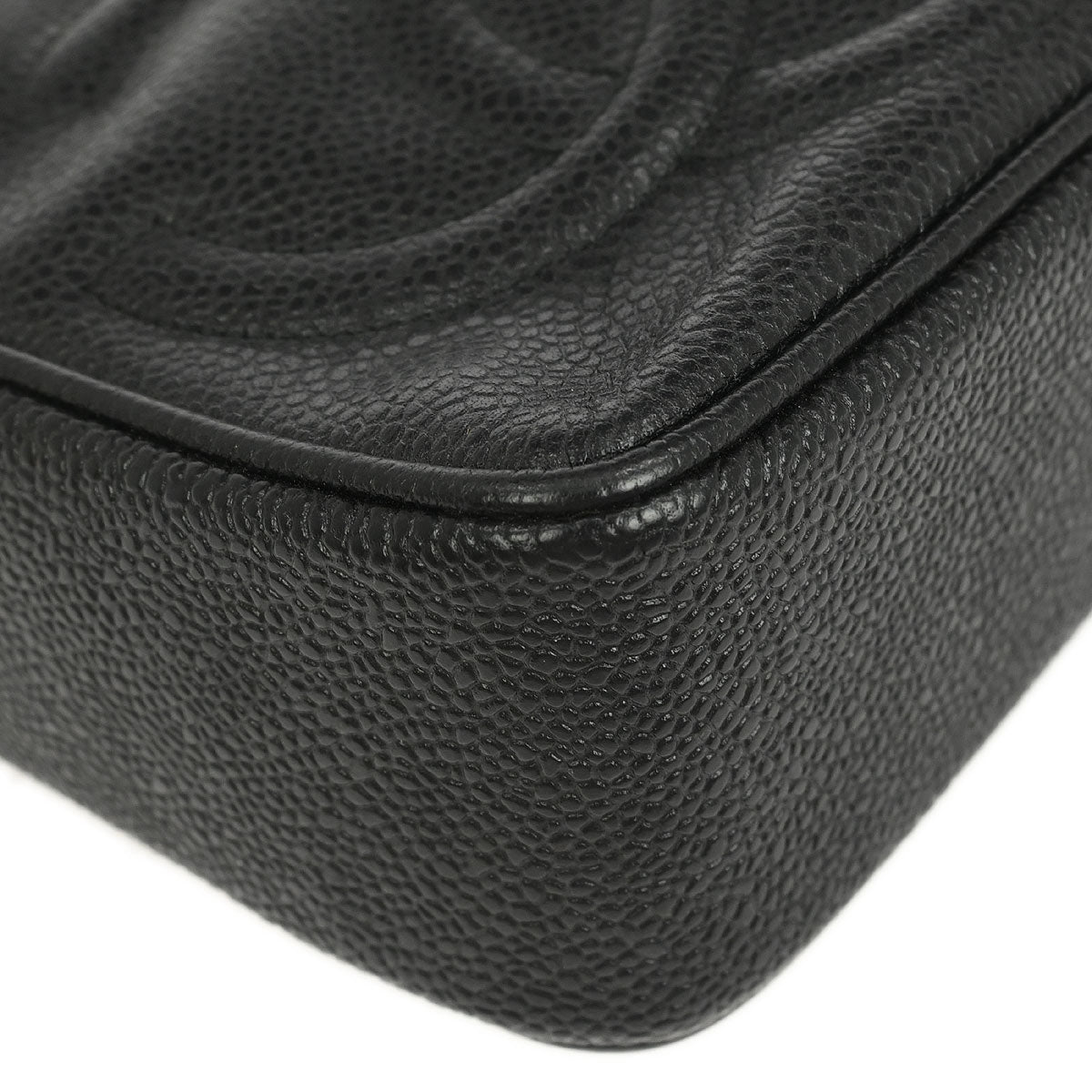 Chanel 1994-1996 Black Caviar Triple CC Camera Bag Small