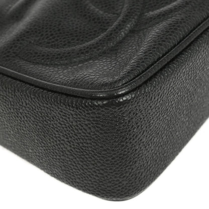 Chanel 1994-1996 Black Caviar Triple CC Camera Bag Small