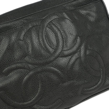 Chanel 1994-1996 Black Caviar Triple CC Camera Bag Small