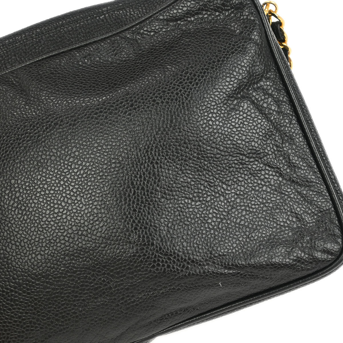 Chanel 1994-1996 Black Caviar Triple CC Camera Bag Small