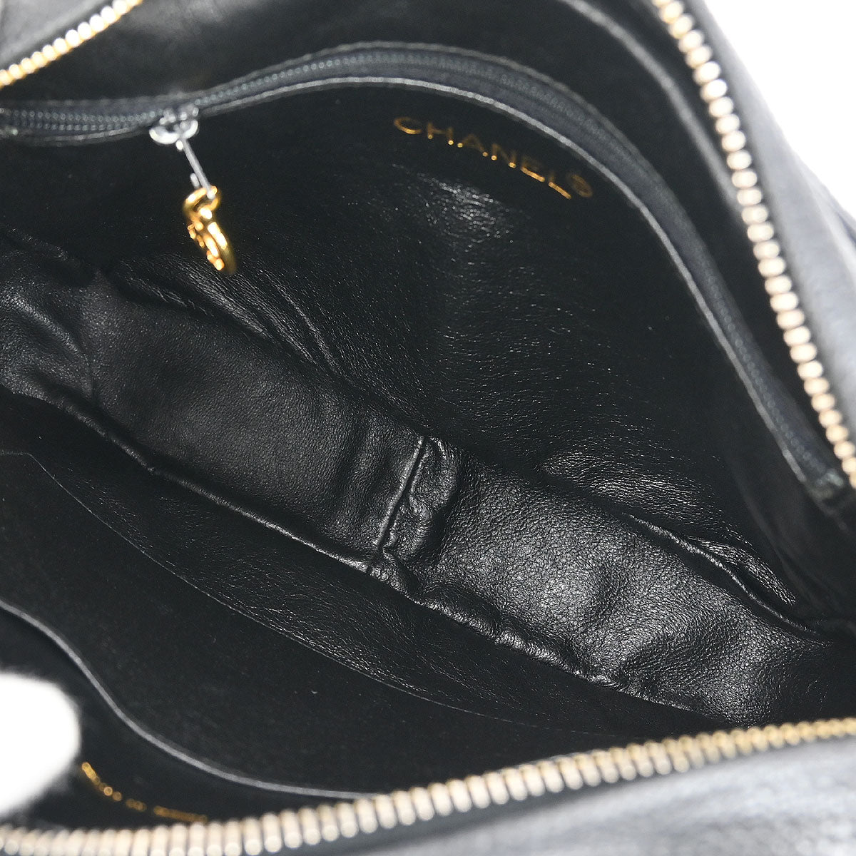 Chanel 1994-1996 Black Caviar Triple CC Camera Bag Small