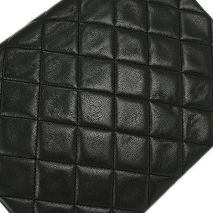Chanel 1989-1991 Black Lambskin Classic Square Flap Shoulder Bag