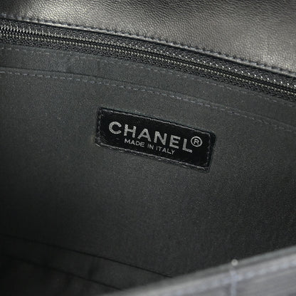 Chanel 2001-2003 Black Jacquard Nylon Travel Line Medium Classic Single Flap