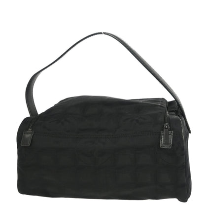 Chanel 2001-2003 Black Jacquard Nylon Travel Line Vanity Handbag