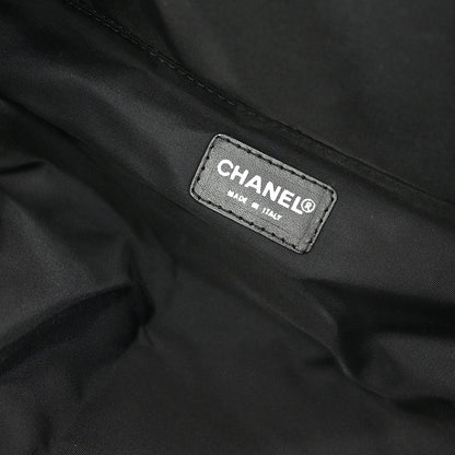 Chanel 2001-2003 Black Jacquard Nylon Travel Line Vanity Handbag