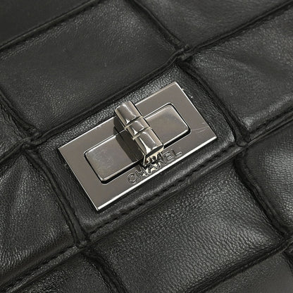 Chanel 1997-1999 Black Calfskin Choco Bar Mademoiselle Lock Handbag