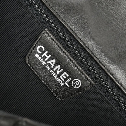Chanel 1997-1999 Black Calfskin Choco Bar Mademoiselle Lock Handbag