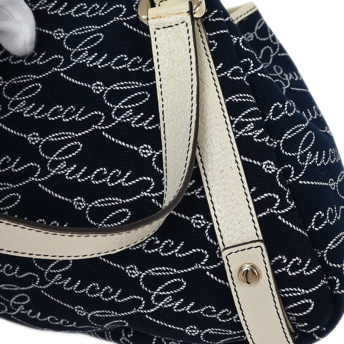 Gucci Navy Abbey Tote Handbag