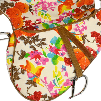 Christian Dior Multicolor Floral Saddle Handbag