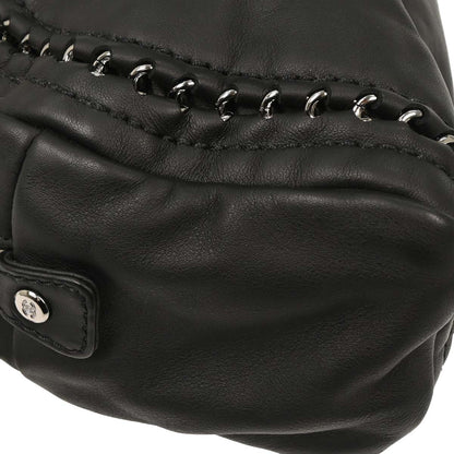 Chanel Black Lambskin Luxury Line Bowling Bag