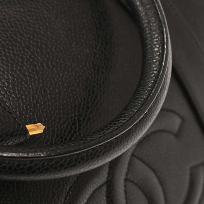 Chanel Black Calfskin 2way Shoulder Duffle Handbag