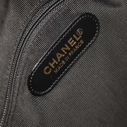 Chanel Black Calfskin 2way Shoulder Duffle Handbag