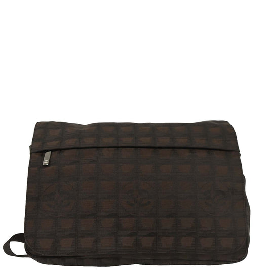 Chanel Brown Jacquard Nylon New Travel Line Shoulder Bag