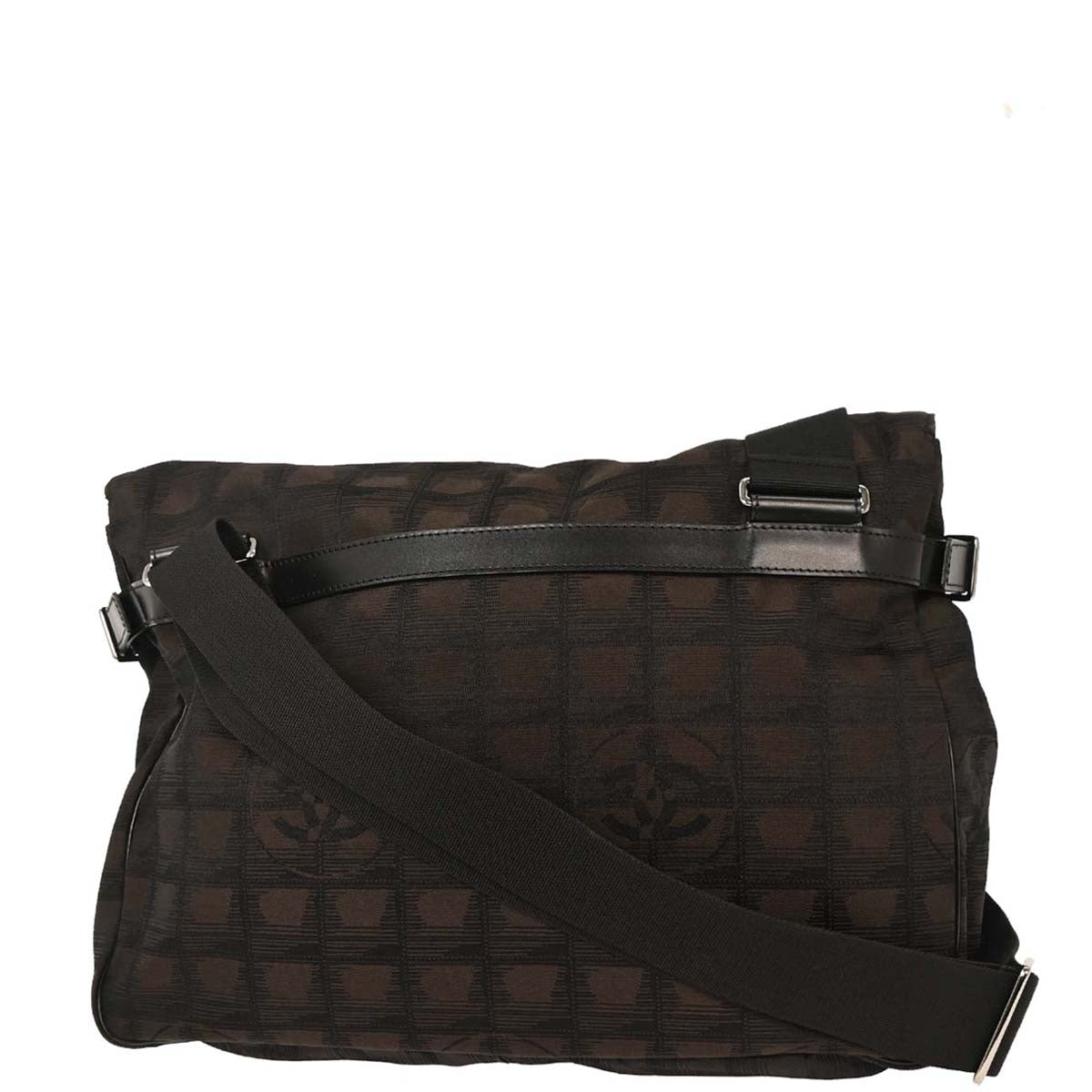 Chanel Brown Jacquard Nylon New Travel Line Shoulder Bag