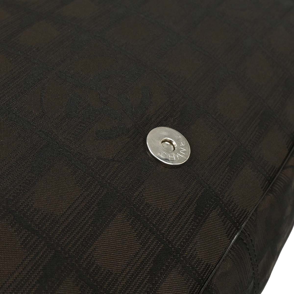 Chanel Brown Jacquard Nylon New Travel Line Shoulder Bag