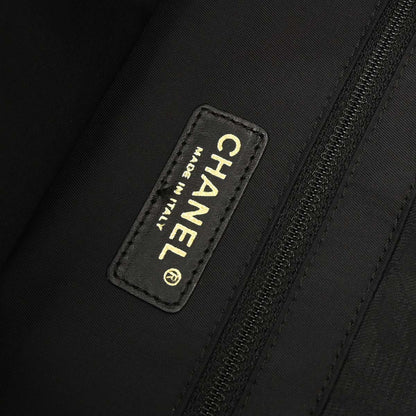 Chanel Black Jacquard Nylon New Travel Line Tote Handbag