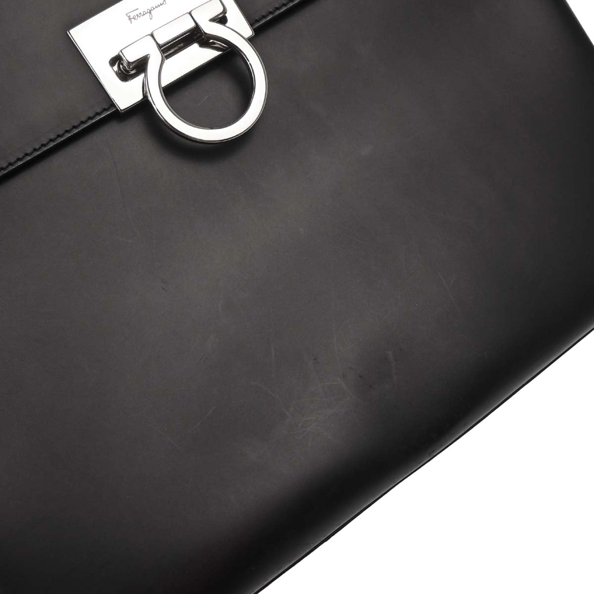 Salvatore Ferragamo Black Gancini 2way Shoulder Handbag