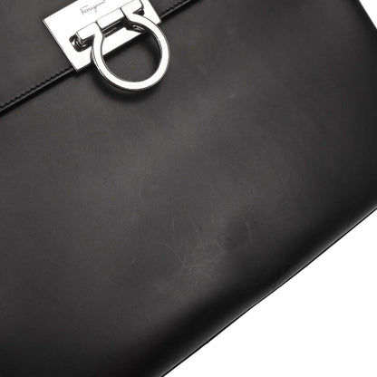 Salvatore Ferragamo Black Gancini 2way Shoulder Handbag
