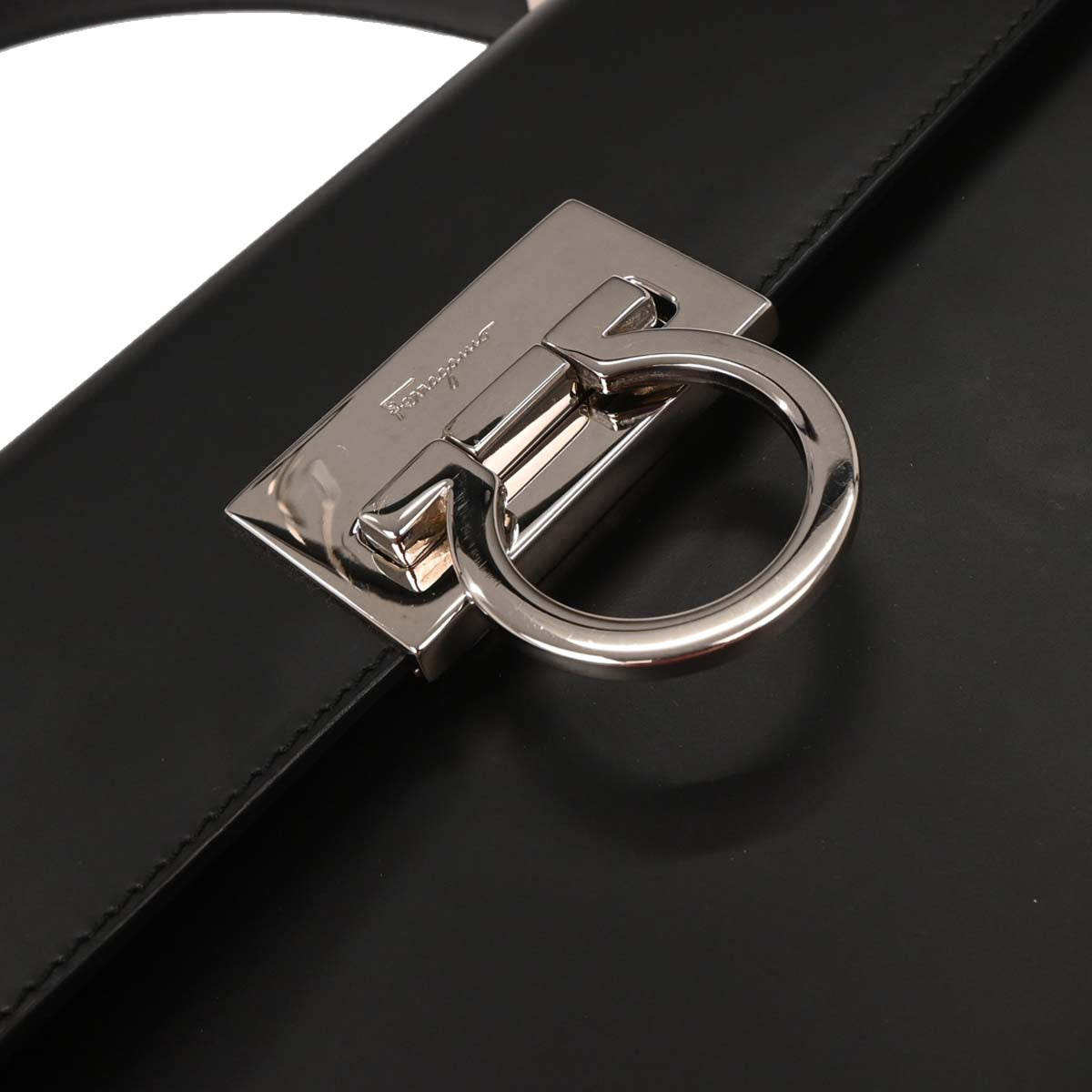 Salvatore Ferragamo Black Gancini 2way Shoulder Handbag