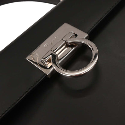 Salvatore Ferragamo Black Gancini 2way Shoulder Handbag