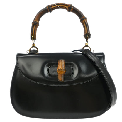 Gucci Black Bamboo 2way Shoulder Handbag
