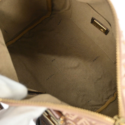 Fendi Bronze Beige Studded Zucchino Handbag