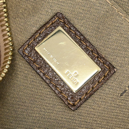 Fendi Bronze Beige Studded Zucchino Handbag