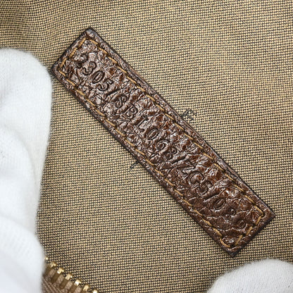 Fendi Bronze Beige Studded Zucchino Handbag