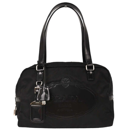Prada Black Nylon Leather Handbag