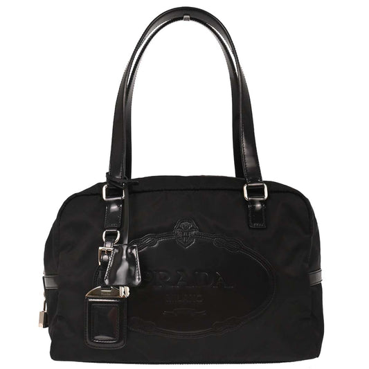 Prada Black Nylon Leather Handbag