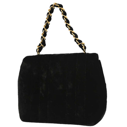 Chanel Black Velvet Mademoiselle Chain Handbag