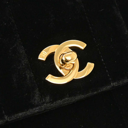 Chanel Black Velvet Mademoiselle Chain Handbag