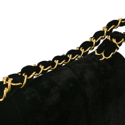 Chanel Black Velvet Mademoiselle Chain Handbag
