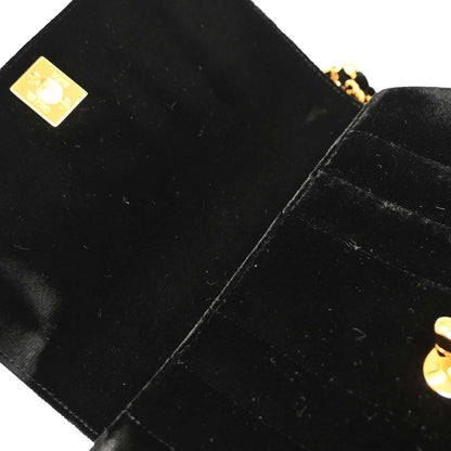 Chanel Black Velvet Mademoiselle Chain Handbag