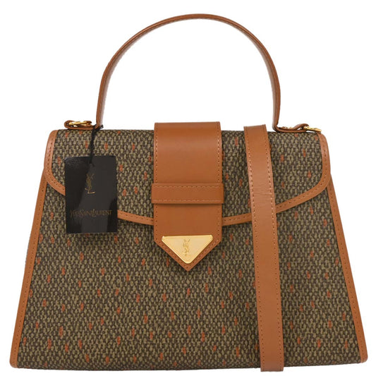 Yves Saint Laurent Khaki Brown 2way Shoulder Handbag