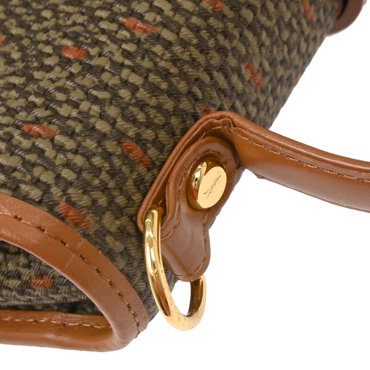 Yves Saint Laurent Khaki Brown 2way Shoulder Handbag