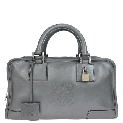 Loewe Silver Lambskin Amazona 28 Handbag