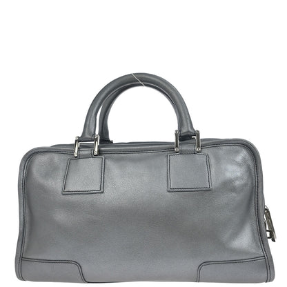 Loewe Silver Lambskin Amazona 28 Handbag