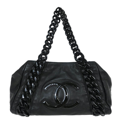 Chanel Black Calfskin Modern Chain Tote Bag